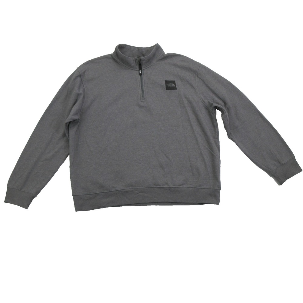 The North Face Mens Sweatshirt XXL 1/4 Zip Pullover Grey Circular Design Logo